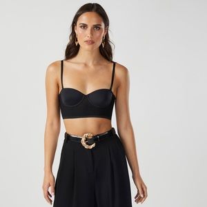 BCBG Black Cropped Corset Bustier